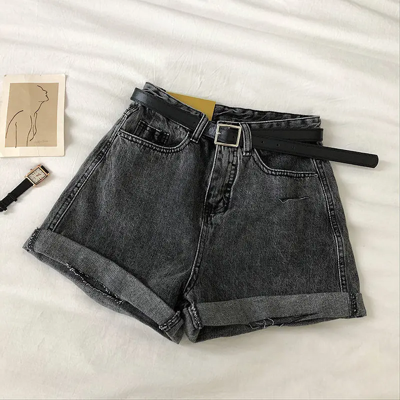 Ailegogo New Summer Women Vintage Loose Hole Denim Shorts With Belt Casual Female Solid Color Wide Leg Blue Jeans Shorts
Ailegogo New Summer Women Vintage Loose Hole Denim Shorts With Belt Casual Female Solid Color Wide Leg Blue Jeans Shorts