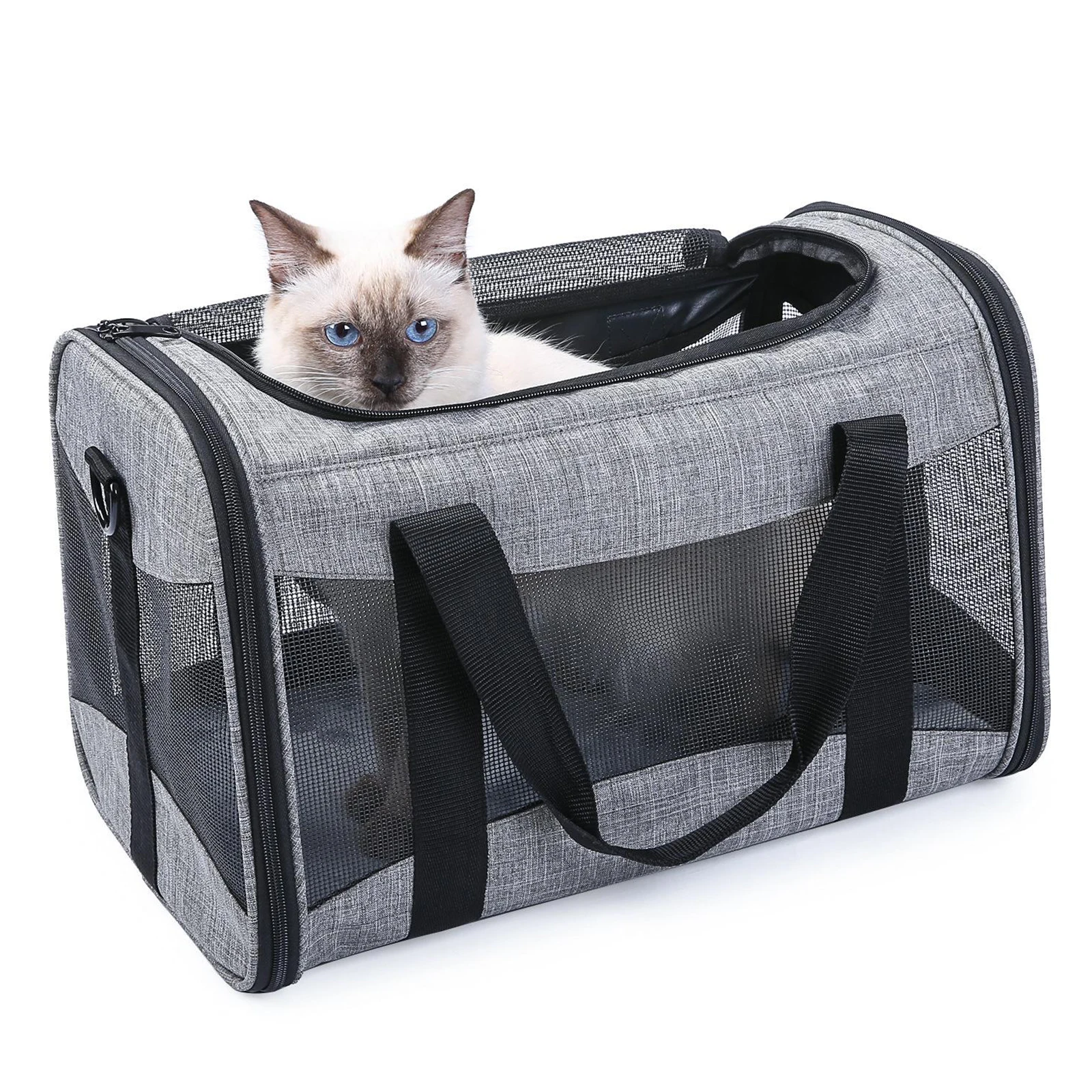 Soft-Sided Mesh Foldable Pet Travel Carrier Top Opening Pet Bag for Dogs and Cats
Soft-Sided Mesh Foldable Pet Travel Carrier Top Opening Pet Bag for Dogs and Cats