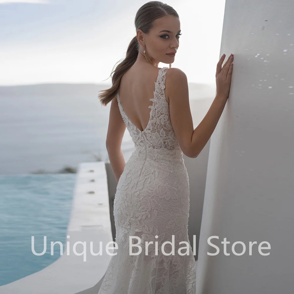 Elegant V-Neck Mermaid Wedding Dresses Custom Made Backless Slim Fit Sweep Train Bridal Gowns 2021 Vestidos De Noivas
Elegant V-Neck Mermaid Wedding Dresses Custom Made Backless Slim Fit Sweep Train Bridal Gowns 2021 Vestidos De Noivas