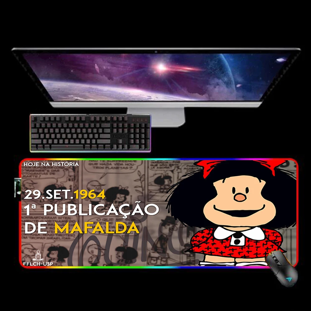 RGB Cartoon Mafalda Mouse Pad XL Mousepad Keyboard Pad LED Mause Pad Rubber No-slip with Backlit Tapis De Souris 25X35 Mouse Mat
RGB Cartoon Mafalda Mouse Pad XL Mousepad Keyboard Pad LED Mause Pad Rubber No-slip with Backlit Tapis De Souris 25X35 Mouse Mat