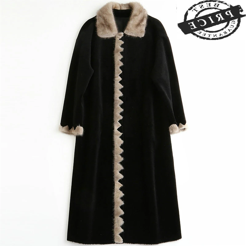 Fur Sheep Shearing Coat Winter Jacket Women Natural Wool Parka Real Mink Fur Collar Autumn Spring Long Clothes LWL1362
Fur Sheep Shearing Coat Winter Jacket Women Natural Wool Parka Real Mink Fur Collar Autumn Spring Long Clothes LWL1362