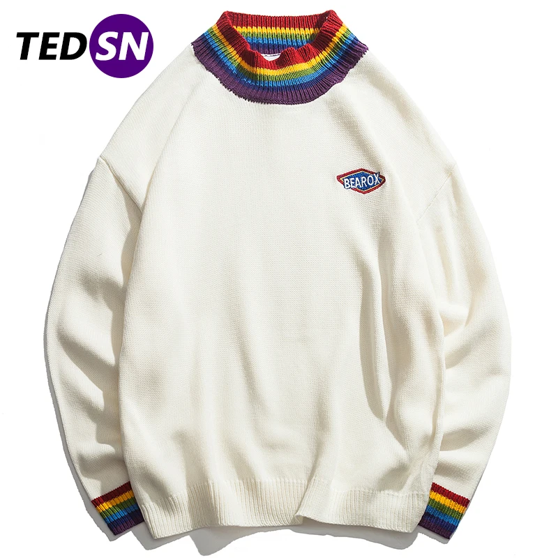 TEDSN Design Knitwear Sweatshitrs Rainbow Collar Casual Knitted Sweaters Men Winter Harajuku Retro Sweater Pullovers Streetwear
TEDSN Design Knitwear Sweatshitrs Rainbow Collar Casual Knitted Sweaters Men Winter Harajuku Retro Sweater Pullovers Streetwear