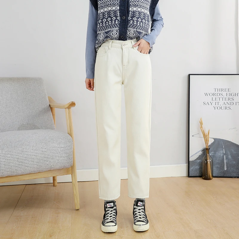 Loose Korean Harem Cropped Trousers High Waist Plus Velvet Thickening Jeans Female Winter New Straight-leg Trousers Women 11992
Loose Korean Harem Cropped Trousers High Waist Plus Velvet Thickening Jeans Female Winter New Straight-leg Trousers Women 11992