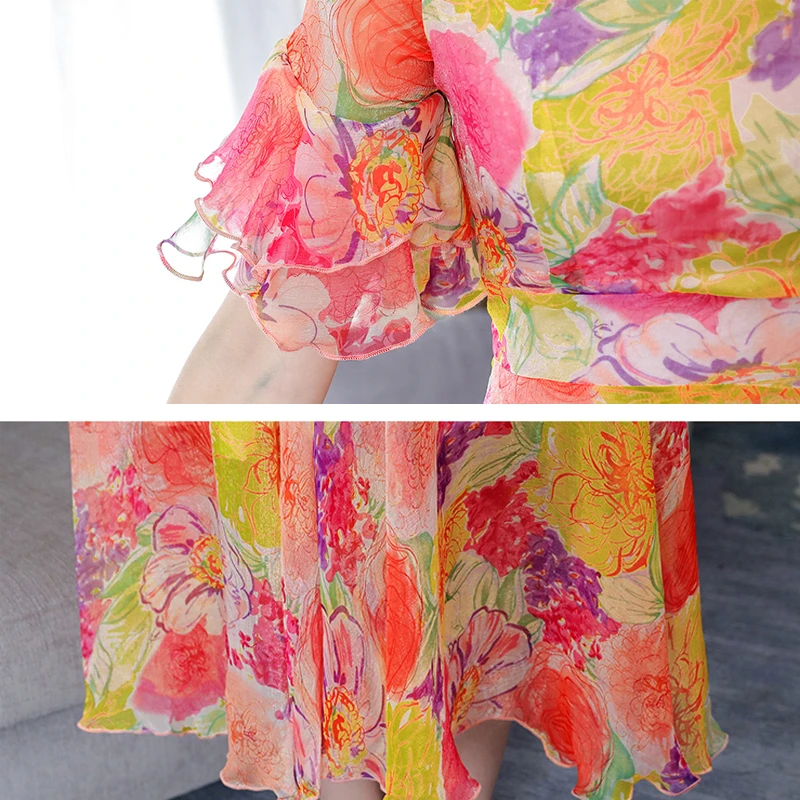 2020 Summer Chiffon Dress Floral Print Boho Beach Dress Tunic Maxi Dress Women O-neck Party Dress Sundress Vestidos De Festa
2020 Summer Chiffon Dress Floral Print Boho Beach Dress Tunic Maxi Dress Women O-neck Party Dress Sundress Vestidos De Festa