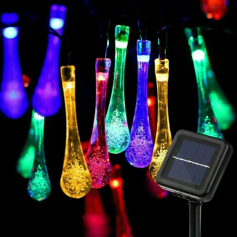 

LED Outdoor Water drops Solar Lamp String Lights 4.8m 20 LEDs Fairy Holiday Christmas Party Garland Garden Waterproof IP65