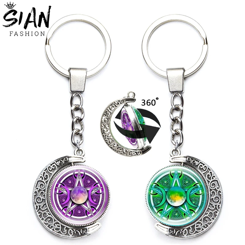 Wiccan Vintage Statue Of Triple Moon Goddess Amulet Keychains Holder 360 Degrees Rotated Key Chain Keyrings for Bag Key Jewelry
Wiccan Vintage Statue Of Triple Moon Goddess Amulet Keychains Holder 360 Degrees Rotated Key Chain Keyrings for Bag Key Jewelry