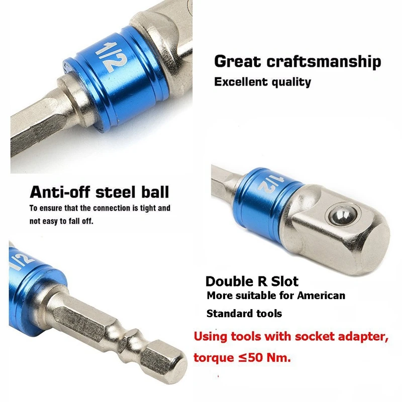 3PCS Socket Adapter Impact Set Hex Shank to 1/4 3/8 1/2 inch Colorful Extension Converter Impact Drill Bits Driver Power Hand To
3PCS Socket Adapter Impact Set Hex Shank to 1/4 3/8 1/2 inch Colorful Extension Converter Impact Drill Bits Driver Power Hand To