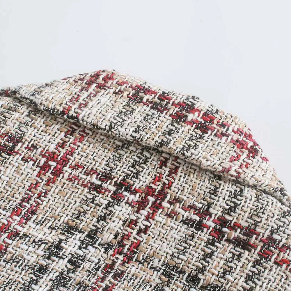 ZREDARA Women's spring and autumn suit Lapel double breasted color matching tweed textured Jacket Medium Length coat blzaer
ZREDARA Women's spring and autumn suit Lapel double breasted color matching tweed textured Jacket Medium Length coat blzaer