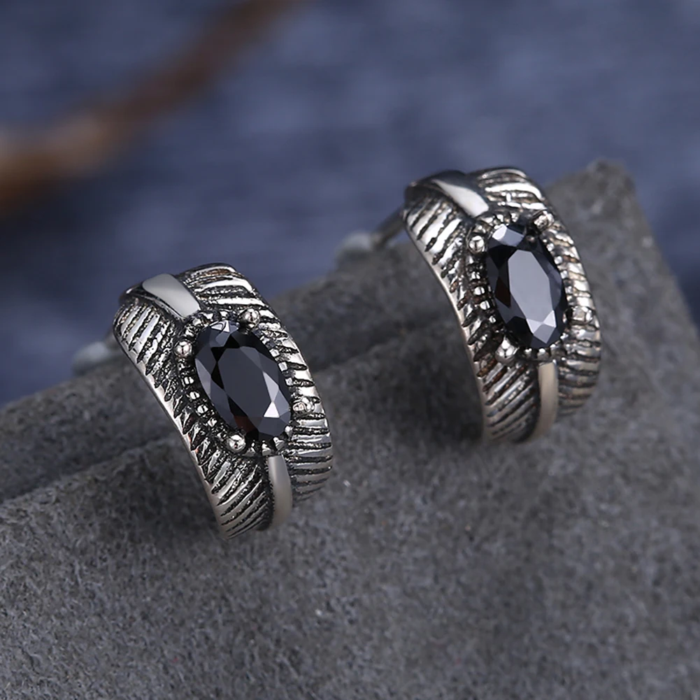 LEKANI Curving Feathers Vintage Earrings 925 Sterling Silver Black Oval Cubic Zirconia Stud Earrings For Women Fine Jewelry 
LEKANI Curving Feathers Vintage Earrings 925 Sterling Silver Black Oval Cubic Zirconia Stud Earrings For Women Fine Jewelry