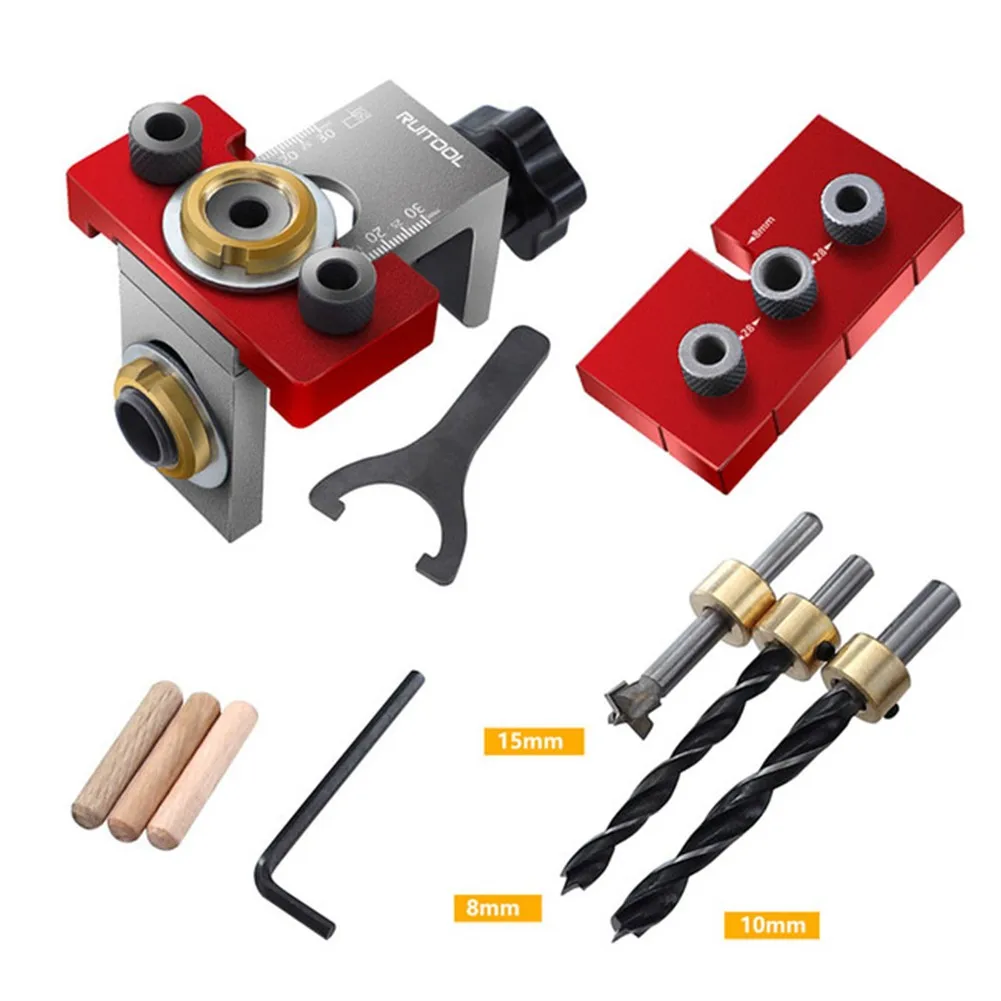 3 In 1 Pocket Hole Jig Aluminum Alloy Dowel Jig 8/10/15mm Drill Guide Locator For Wood Board Splicing Woodworking Tool Fast Ship
3 In 1 Pocket Hole Jig Aluminum Alloy Dowel Jig 8/10/15mm Drill Guide Locator For Wood Board Splicing Woodworking Tool Fast Ship