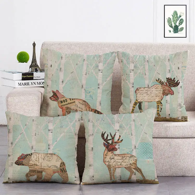 vintage Animals Cushion Covers Fox Deer Elk Bear Nordic Mountain Throw Pillow Cover Pillow Cover Bird Pillow Case T295 
vintage Animals Cushion Covers Fox Deer Elk Bear Nordic Mountain Throw Pillow Cover Pillow Cover Bird Pillow Case T295