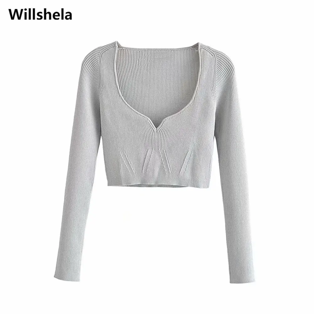 Willshela Women Cropped Knit Sweater Top Fashion Heart-neck Long sleeves Casual Woman Slim-fit Tight Knitwear Pullover Tops
Willshela Women Cropped Knit Sweater Top Fashion Heart-neck Long sleeves Casual Woman Slim-fit Tight Knitwear Pullover Tops