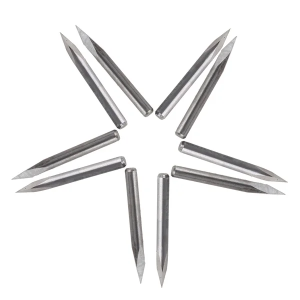 35 Degree 1/8" Router Pyramid Carbide Engraving Bits Set of 10 Silver | Инструменты