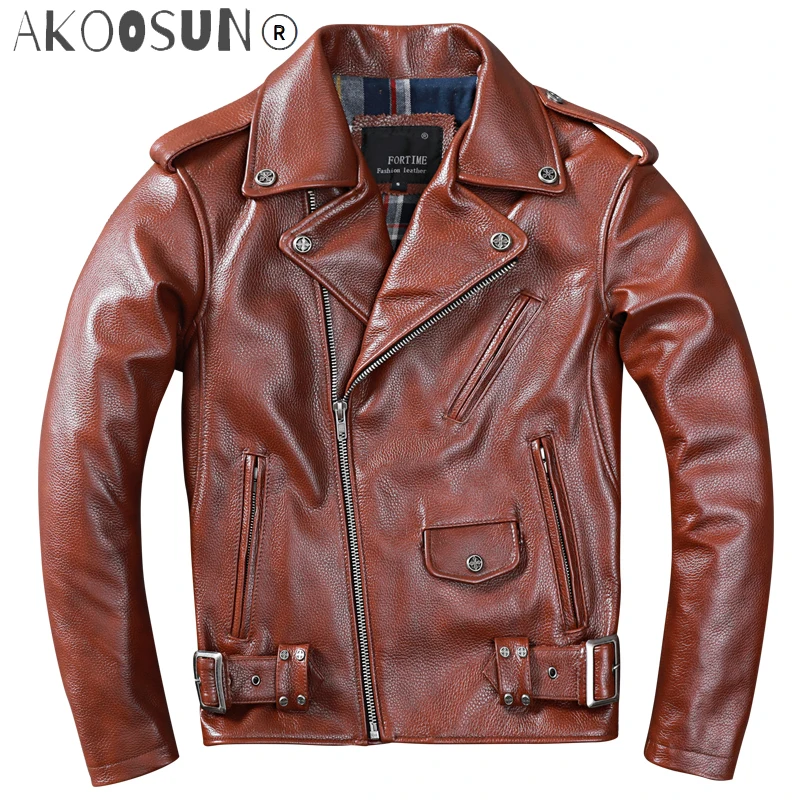 2021 Men's Genuine Leather Jacket Cowhide Motorcycle Leather Jackets Spring Autumn Leather Coat
2021 Men's Genuine Leather Jacket Cowhide Motorcycle Leather Jackets Spring Autumn Leather Coat