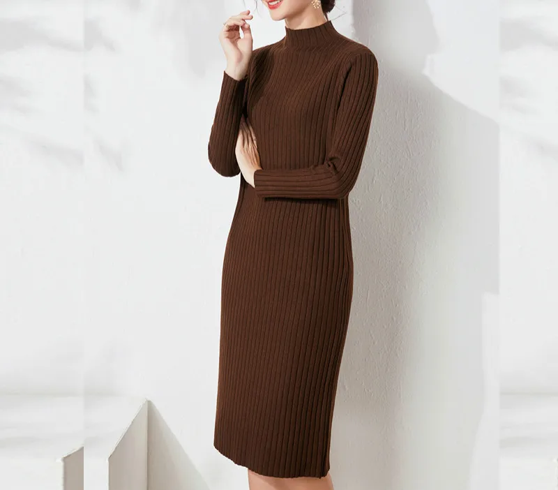 2020 Turtleneck Thick Knit Autumn Winter Sweater Dress Women Pulover Long Straight Dresses Warm Bodycon Robe
2020 Turtleneck Thick Knit Autumn Winter Sweater Dress Women Pulover Long Straight Dresses Warm Bodycon Robe