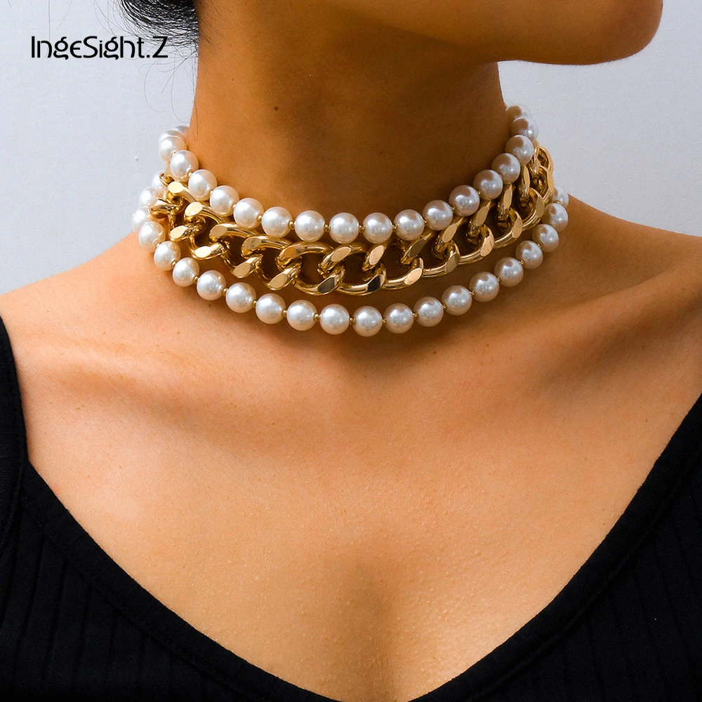 IngeSight.Z 3Pcs/Set Multilayer Imitation Pearl Choker Necklace Thick Chunky Curb Miami Cuban Collar Clavicle Necklaces Jewelry
IngeSight.Z 3Pcs/Set Multilayer Imitation Pearl Choker Necklace Thick Chunky Curb Miami Cuban Collar Clavicle Necklaces Jewelry