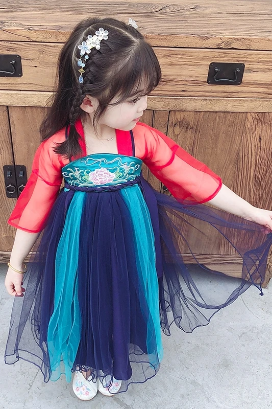Girls Hanfu Tang Suit Dress Kids Chinese summer Skirt Children Guzheng Costume-Music of the Tide Dance Performance Dress
Girls Hanfu Tang Suit Dress Kids Chinese summer Skirt Children Guzheng Costume-Music of the Tide Dance Performance Dress