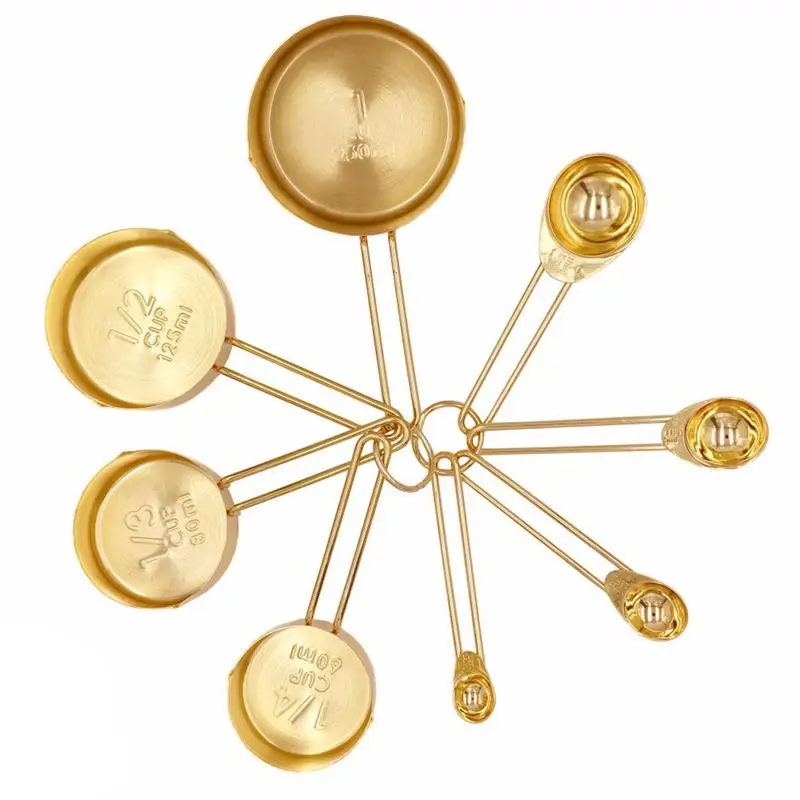 Gold Measuring Cups Measuring Spoons Set Stainless Steel 8 PIECE Dry and Liquid Ingredients Cooking Utensils
Gold Measuring Cups Measuring Spoons Set Stainless Steel 8 PIECE Dry and Liquid Ingredients Cooking Utensils