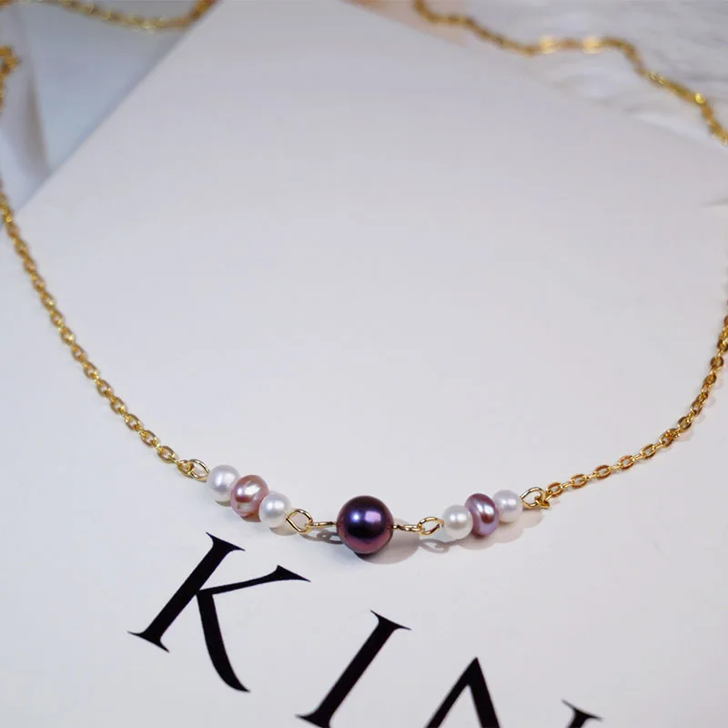 New Golden Simple Small Necklace Natural Freshwater Pearl Thin Chain Handmade Beaded Rice Bead Fashion Jewelry
New Golden Simple Small Necklace Natural Freshwater Pearl Thin Chain Handmade Beaded Rice Bead Fashion Jewelry