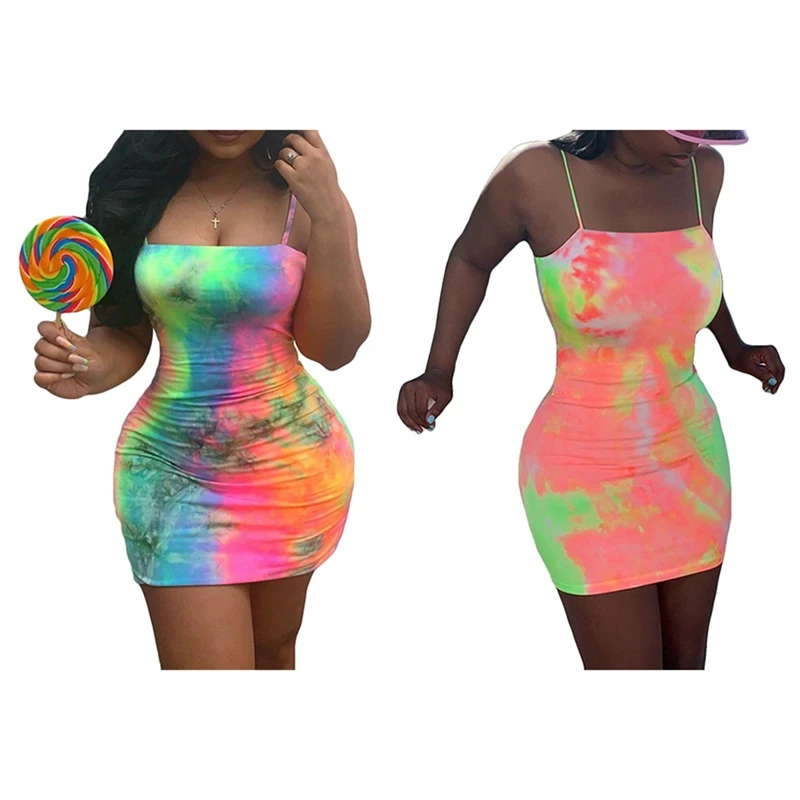 2Pcs Women Summer Sexy Sleeveless Slip Bodycon Dress Tie-Dye Printed Wrap Beach Club Mini Dresses,Blue & Orange Size S
2Pcs Women Summer Sexy Sleeveless Slip Bodycon Dress Tie-Dye Printed Wrap Beach Club Mini Dresses,Blue & Orange Size S