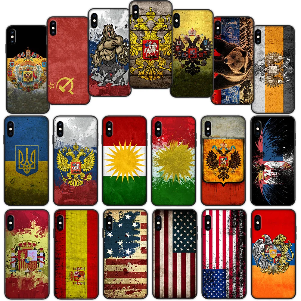 Мягкий чехол с российским флагом США Великобритании для iPhone 7 8 6 6S 5 5S SE Plus |