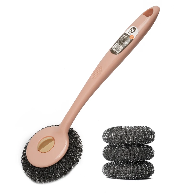 Kitchen long handle washing pot brush dish cleaning brush home large stainless steel wire ball washing pot washing pot artifacts
Kitchen long handle washing pot brush dish cleaning brush home large stainless steel wire ball washing pot washing pot artifacts