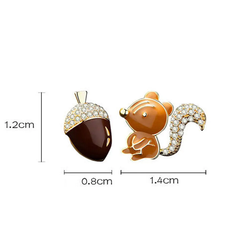 Fashion Cute Stud Earring Squirrel Pine Cone Zircon Crystal Earrings Cartoon Animal Earrings Wedding Jewelry Christmas Gift
Fashion Cute Stud Earring Squirrel Pine Cone Zircon Crystal Earrings Cartoon Animal Earrings Wedding Jewelry Christmas Gift