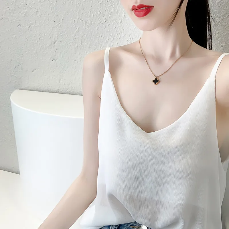 Korean Fashion Womens Tops and Blouses Chiffon Women Camis Sleeveless V-Neck Vest White Women tank top Plus Size Woman Clothing
Korean Fashion Womens Tops and Blouses Chiffon Women Camis Sleeveless V-Neck Vest White Women tank top Plus Size Woman Clothing