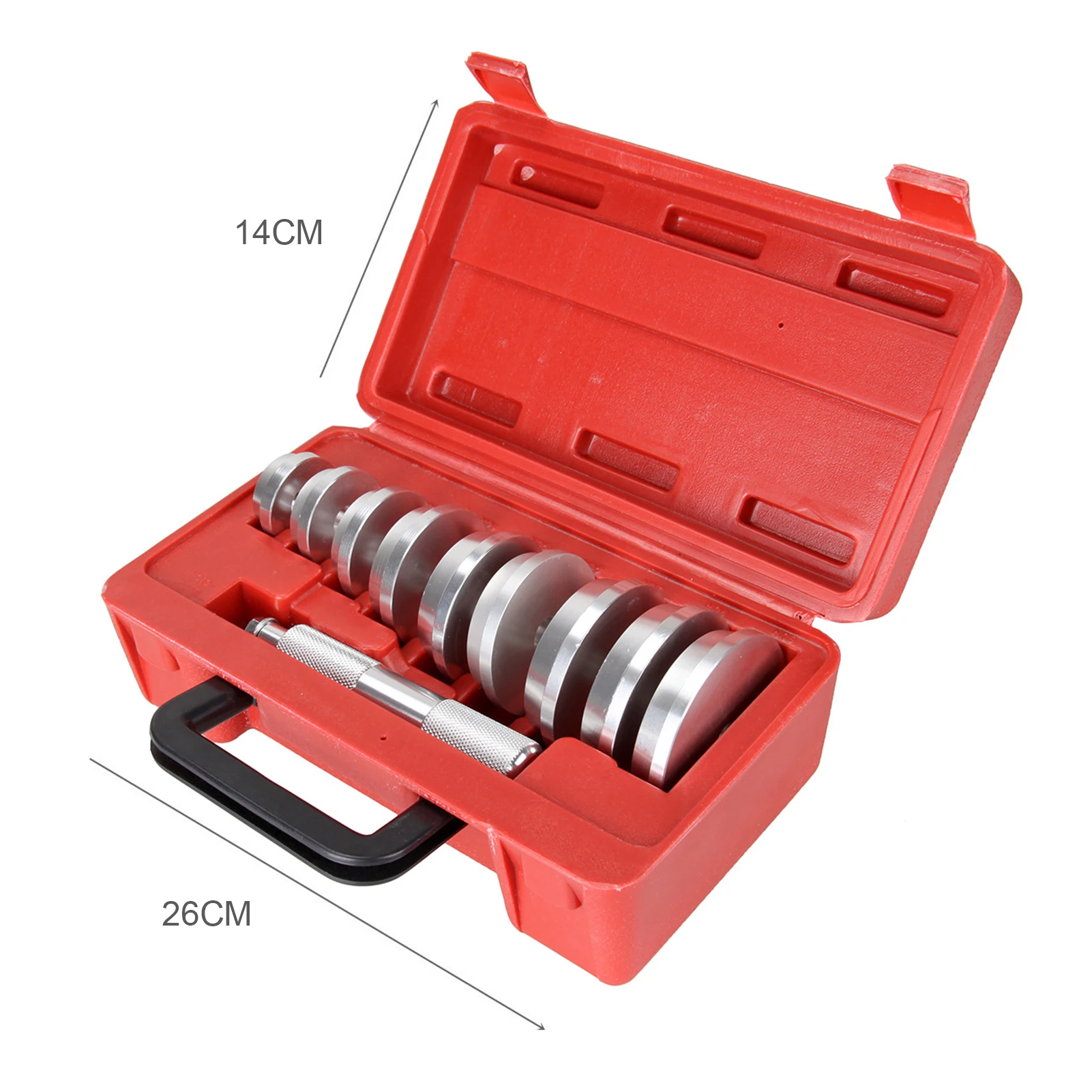 10Pcs/Set Aluminum Axle Bushing Bearing Race Oil Seal Removal Installation Driver Master Tools
10Pcs/Set Aluminum Axle Bushing Bearing Race Oil Seal Removal Installation Driver Master Tools