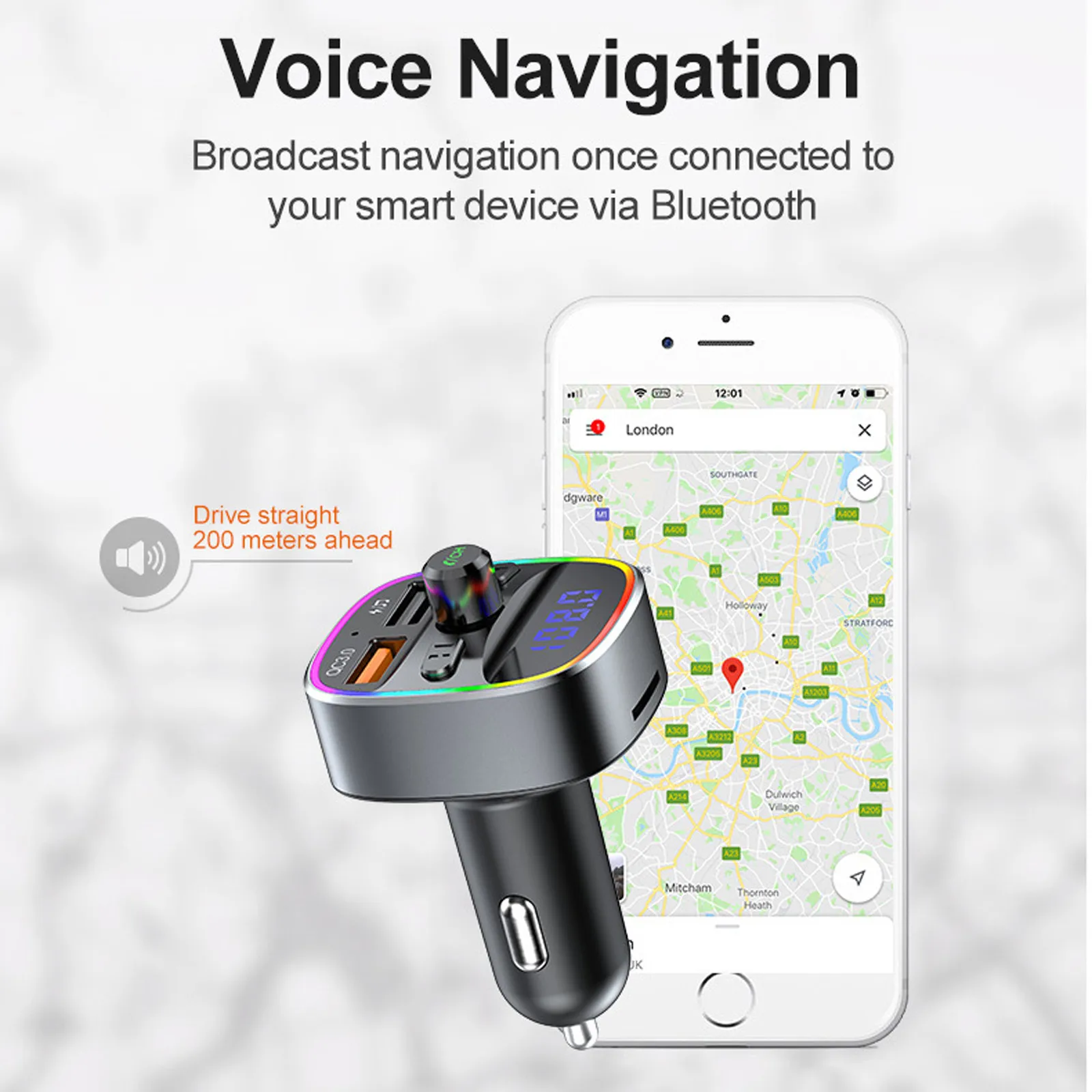 Bluetooth FM Transmitter Lampen Modern for Car Bluetooth Adapter MP3 Player FM Colorful Atmosphere Lights Charge The Phone 
Bluetooth FM Transmitter Lampen Modern for Car Bluetooth Adapter MP3 Player FM Colorful Atmosphere Lights Charge The Phone