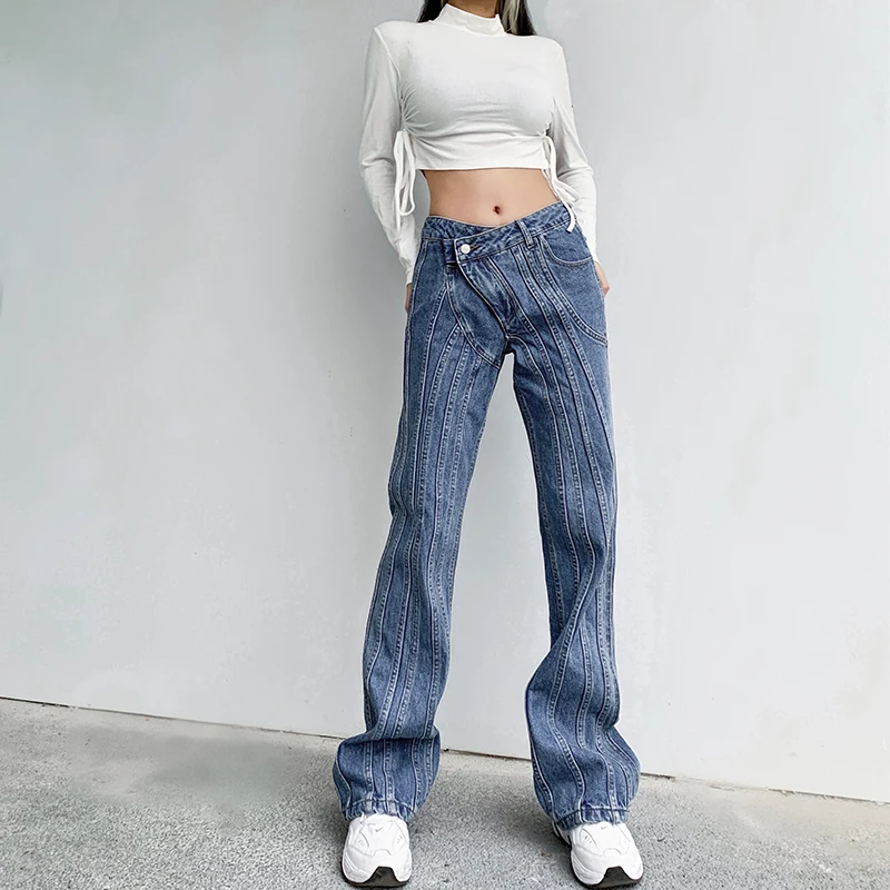 2021NEW early autumn niche all-match high street oblique placket stitching high waist slimming retro fashion jeans women
2021NEW early autumn niche all-match high street oblique placket stitching high waist slimming retro fashion jeans women