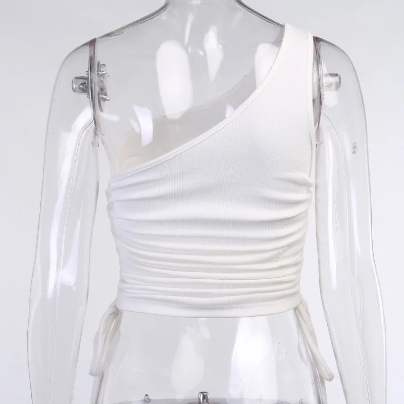 Solid color slim sexy one-shoulder halter vest bilateral drawstring one-shoulder vest
Solid color slim sexy one-shoulder halter vest bilateral drawstring one-shoulder vest