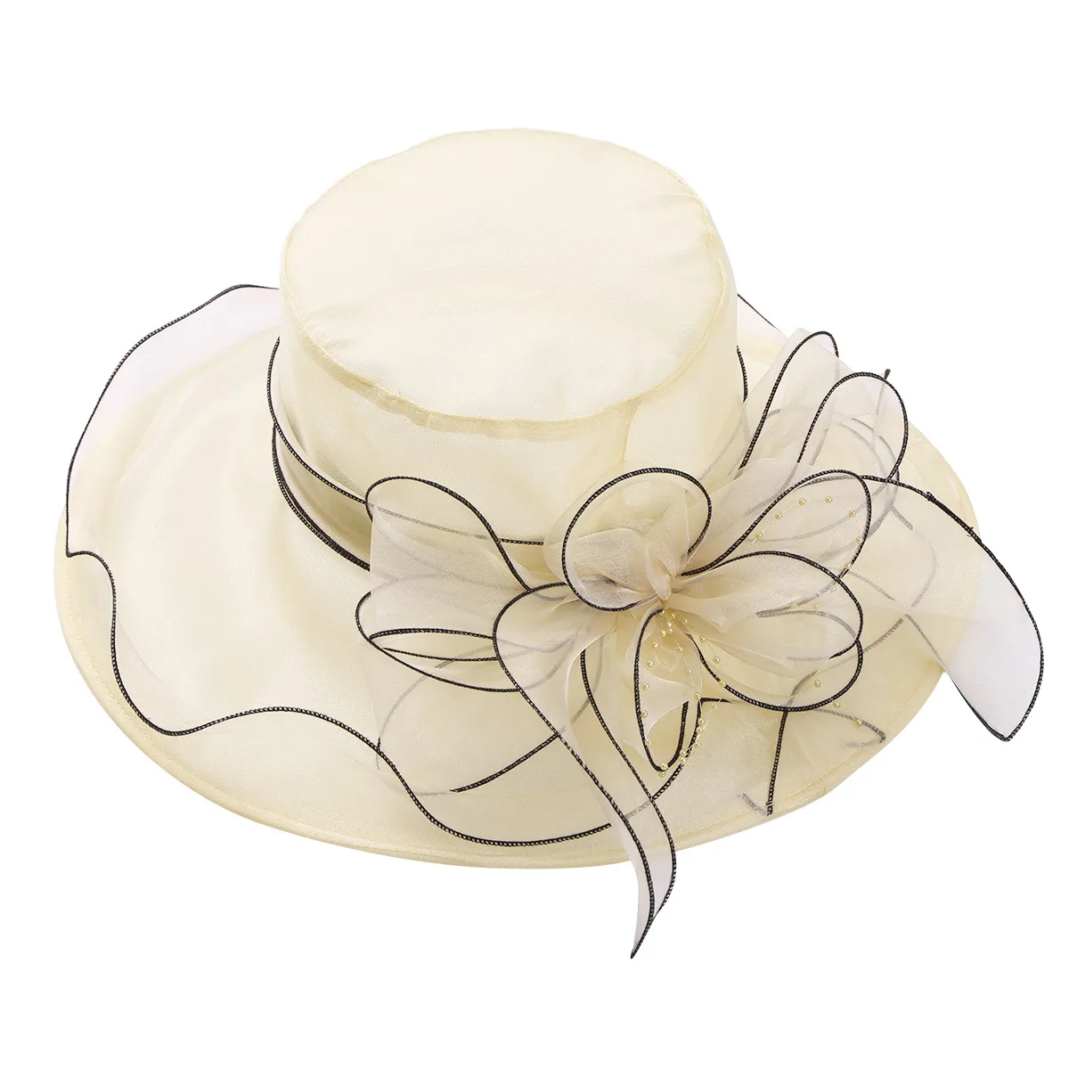 Womens Elegant Ruffles Wide Brim Top Flower Organza Kentucky Derby Church Cap Party Wedding Hat Big Summer Sun Hat
Womens Elegant Ruffles Wide Brim Top Flower Organza Kentucky Derby Church Cap Party Wedding Hat Big Summer Sun Hat