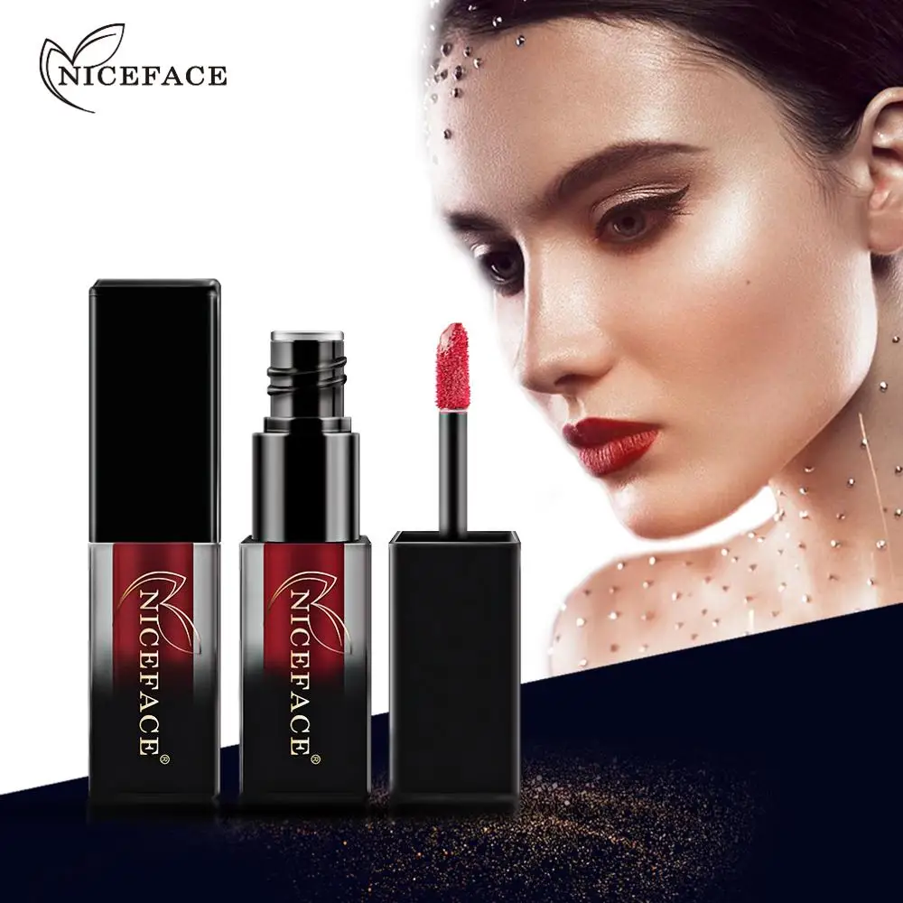 NICEFACE 18 видов цветов градиентная Квадратная бутылка дизайн матовый блеск для губ
