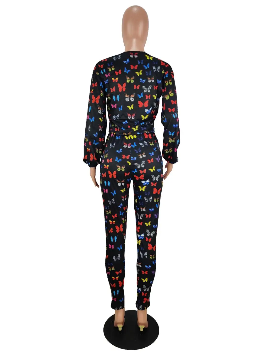 New fashion butterfly print leisure sports suit loose V-Neck long sleeve shirt and trousers women's two-piece set
New fashion butterfly print leisure sports suit loose V-Neck long sleeve shirt and trousers women's two-piece set