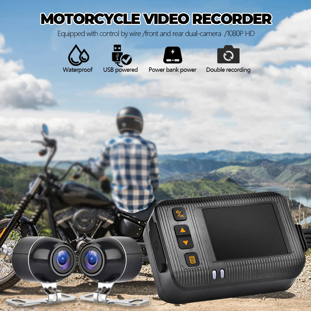 2-дюймовый мотоциклетный видеорегистратор HD 1080P, камера DVR, широкоугольный циклический регистратор, передний и задний водонепроницаемый рег...
2-дюймовый мотоциклетный видеорегистратор HD 1080P, камера DVR, широкоугольный циклический регистратор, передний и задний водонепроницаемый рег...