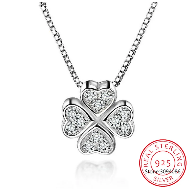Real 925 Sterling Silver Jewelry Love Clover Necklaces & Pendants Rhinestones Fashion Choker Maxi Necklace Women Collares
Real 925 Sterling Silver Jewelry Love Clover Necklaces & Pendants Rhinestones Fashion Choker Maxi Necklace Women Collares