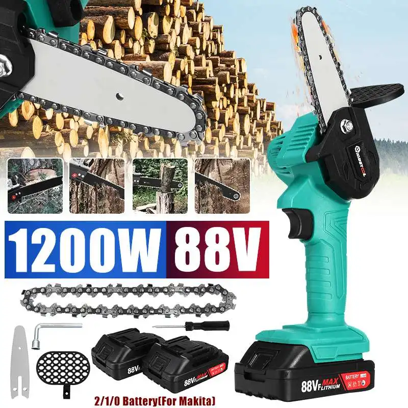1200W 88VF Mini 4 дюйма Электрическая цепная пила с Батарея деревообрабатывающий садовая секатора инструменты для заготовки леса Перезаряжаемые ...
1200W 88VF Mini 4 дюйма Электрическая цепная пила с Батарея деревообрабатывающий садовая секатора инструменты для заготовки леса Перезаряжаемые ...