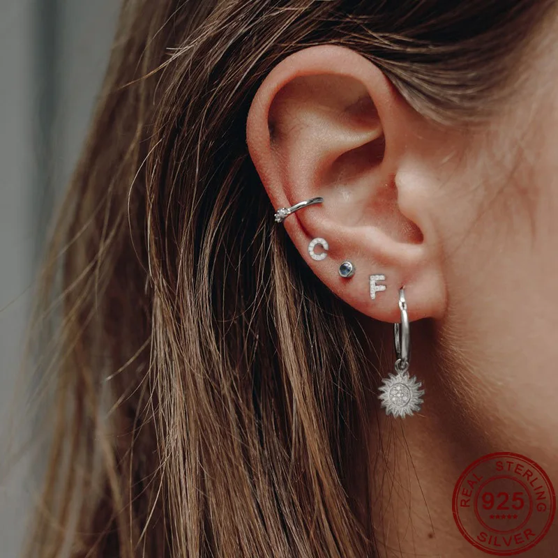 New 925 Sterling Silver Sunflower Drop Earrings with CZ Stones Hypoallergenic Earrings Creative Fashion Flower Jewelry for Women
New 925 Sterling Silver Sunflower Drop Earrings with CZ Stones Hypoallergenic Earrings Creative Fashion Flower Jewelry for Women