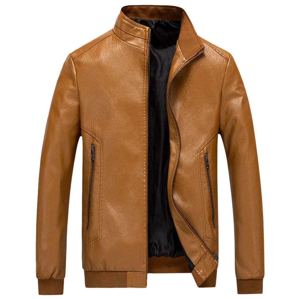 New Winter Leather Jacket Men Biker Motorcycle Zipper Long Sleeve Coat Top Stand Collar Jackets Male Casual Outdoor Men Clothing
New Winter Leather Jacket Men Biker Motorcycle Zipper Long Sleeve Coat Top Stand Collar Jackets Male Casual Outdoor Men Clothing