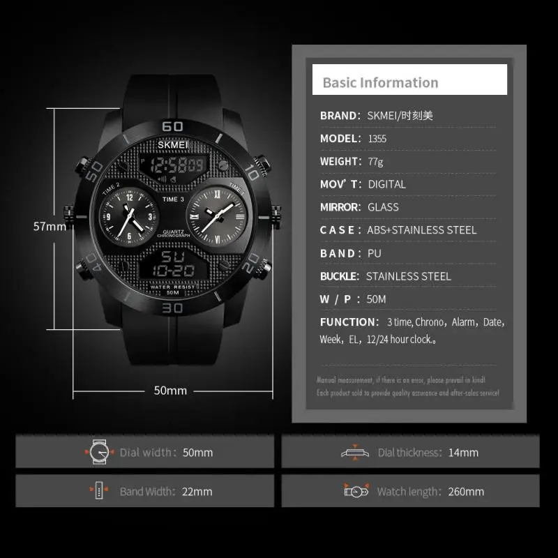 SKMEI Outdoor Sport Luminous Watch Men 5Bar Waterproof High Qualityl Strap Dual Display Wristwatches Relogio Masculino 1355
SKMEI Outdoor Sport Luminous Watch Men 5Bar Waterproof High Qualityl Strap Dual Display Wristwatches Relogio Masculino 1355