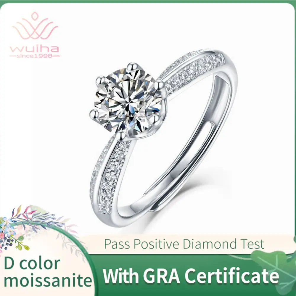 WUIHA 100% 925 Sterling Silver 1CT Round Cut D Color VVS1 Real Moissanite Gemstone Wedding Engagement Ring Fine Jewelry With GRA
WUIHA 100% 925 Sterling Silver 1CT Round Cut D Color VVS1 Real Moissanite Gemstone Wedding Engagement Ring Fine Jewelry With GRA