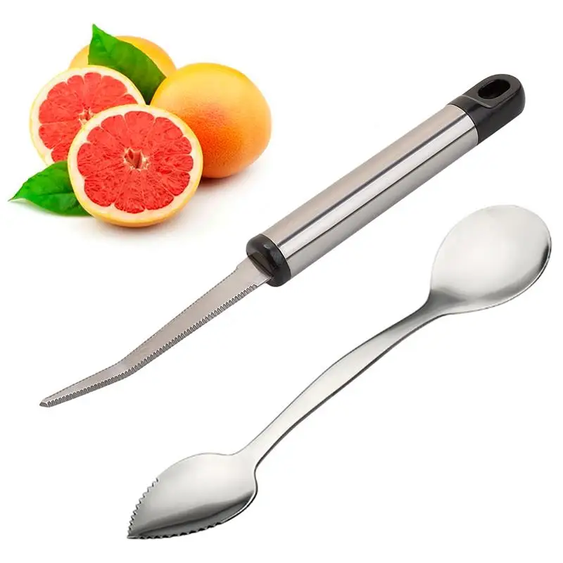 Stainless Steel Spoons Dinnerware Sets Silver Two-Headed Fruit Dessert Spoons Grapefruit Peeler Grapefruit Cutter Kitchen Tool
Stainless Steel Spoons Dinnerware Sets Silver Two-Headed Fruit Dessert Spoons Grapefruit Peeler Grapefruit Cutter Kitchen Tool