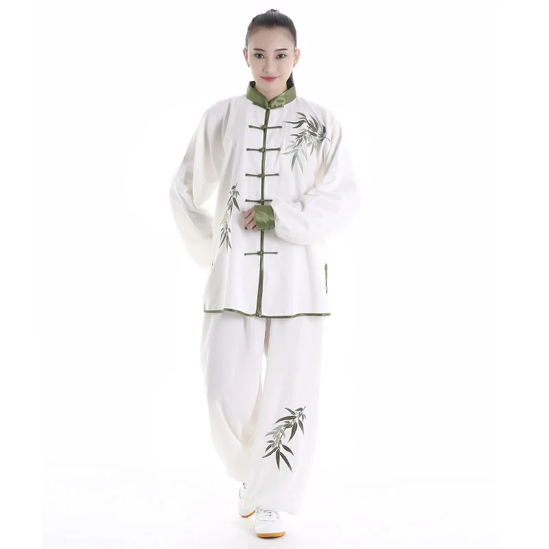 Тай Чи униформа для взрослых Одежда боевых СТВ с длинным рукавом вышивка