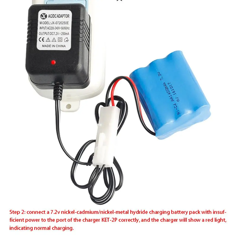 Portable Smart Charger Charging Adapter for 7.2V Ni-Cd Ni-MH Battery with KET-2P Plug for RC Remote Car Toys
Portable Smart Charger Charging Adapter for 7.2V Ni-Cd Ni-MH Battery with KET-2P Plug for RC Remote Car Toys
