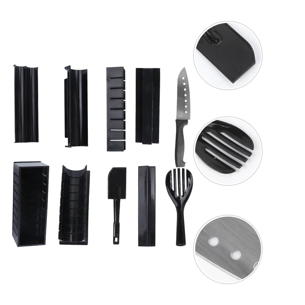 11 pcs Sushi Maker DIY Sushi Rice Roller Mold Sushi Kitchen Cooking Tools (Black)
11 pcs Sushi Maker DIY Sushi Rice Roller Mold Sushi Kitchen Cooking Tools (Black)