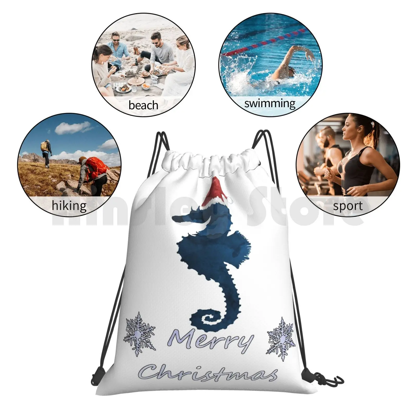 Christmas Seahorse Backpack Drawstring Bags Gym Bag Waterproof Seahorse Christmas Coastal Red Green Blue Santa Claus
Christmas Seahorse Backpack Drawstring Bags Gym Bag Waterproof Seahorse Christmas Coastal Red Green Blue Santa Claus