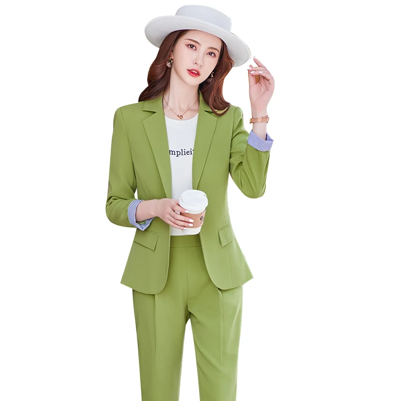 Spring Autumn Black Green Blue Slim Pant Suit Women Office Ladies Jacket Blazer And Trouser Female Formal Work 2 Piece Set
Spring Autumn Black Green Blue Slim Pant Suit Women Office Ladies Jacket Blazer And Trouser Female Formal Work 2 Piece Set