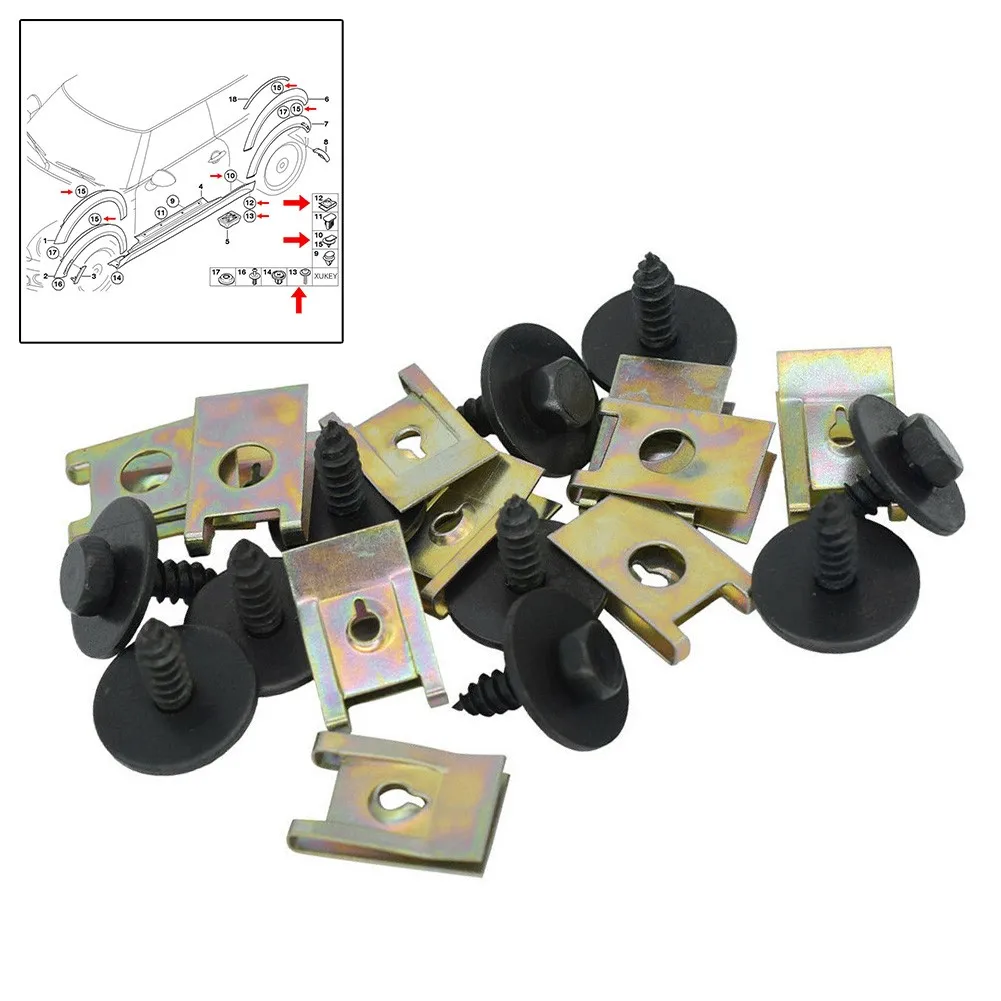 20pcs Chassis Engine Guard Metal Nut/Screw Washers U-shape Clip For BMW Speed Fastener Undertray Sheet Metal Clip Bumper Cross H
20pcs Chassis Engine Guard Metal Nut/Screw Washers U-shape Clip For BMW Speed Fastener Undertray Sheet Metal Clip Bumper Cross H