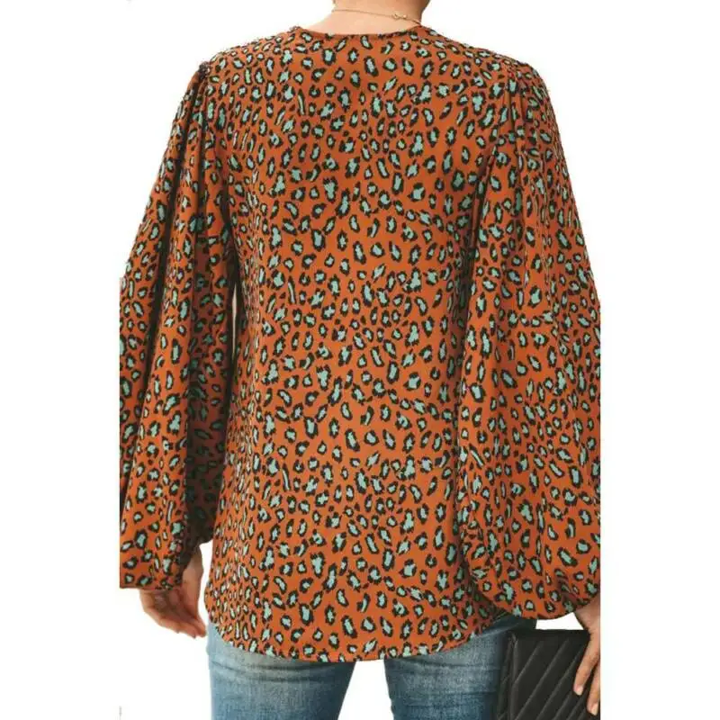 Womens Long Sleeves V-neck Pullover Ladies Leopard Printed Casual Blouse Tops
Womens Long Sleeves V-neck Pullover Ladies Leopard Printed Casual Blouse Tops